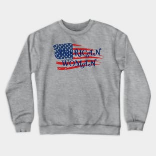 American Woman - Blue Text Crewneck Sweatshirt